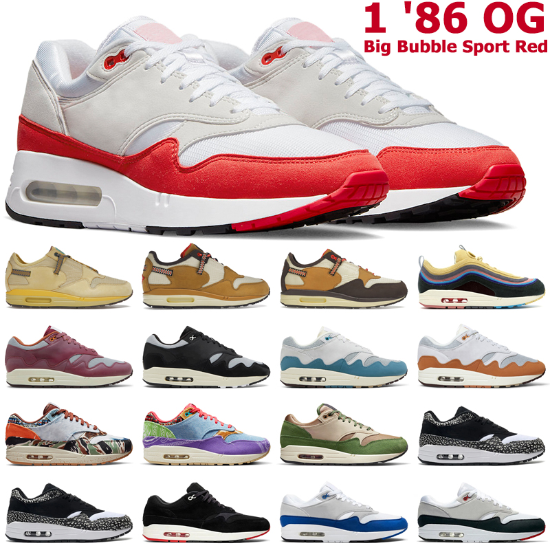

1 running shoes men women 1s '86 OG Big Bubble Sport Red Cactus Jack Saturn Gold Baroque Brown Sean Wotherspoon Patta Waves White Black mens trainers sports sneakers, 15