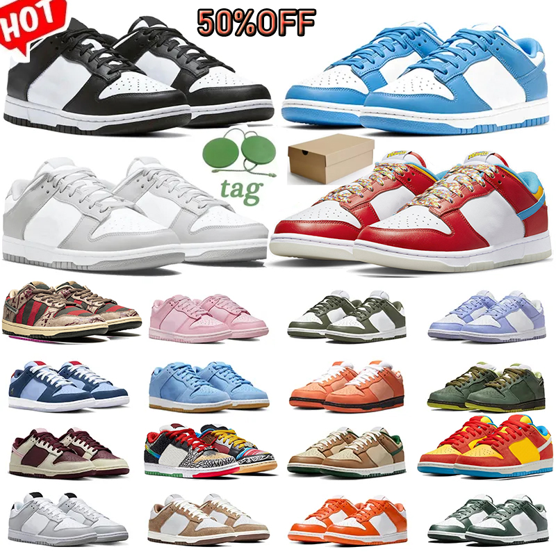 

low Chunky dunks box running shoes Panda Grey Fog Medium Olive mummy Green teddy bear UNC kentucky orange lobster Triple White Low Dunks Women Men casual shoes size 13