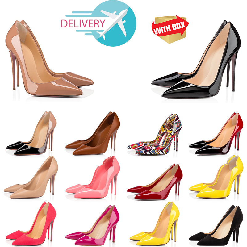 

Red Bottom Heels Women Dress Shoes designer Luxury high 8cm 10cm 12cm Red Sole Shoe Round Pointed Toes Pumps Bottom Wedding Party Sneakers louboutin heels, # 4