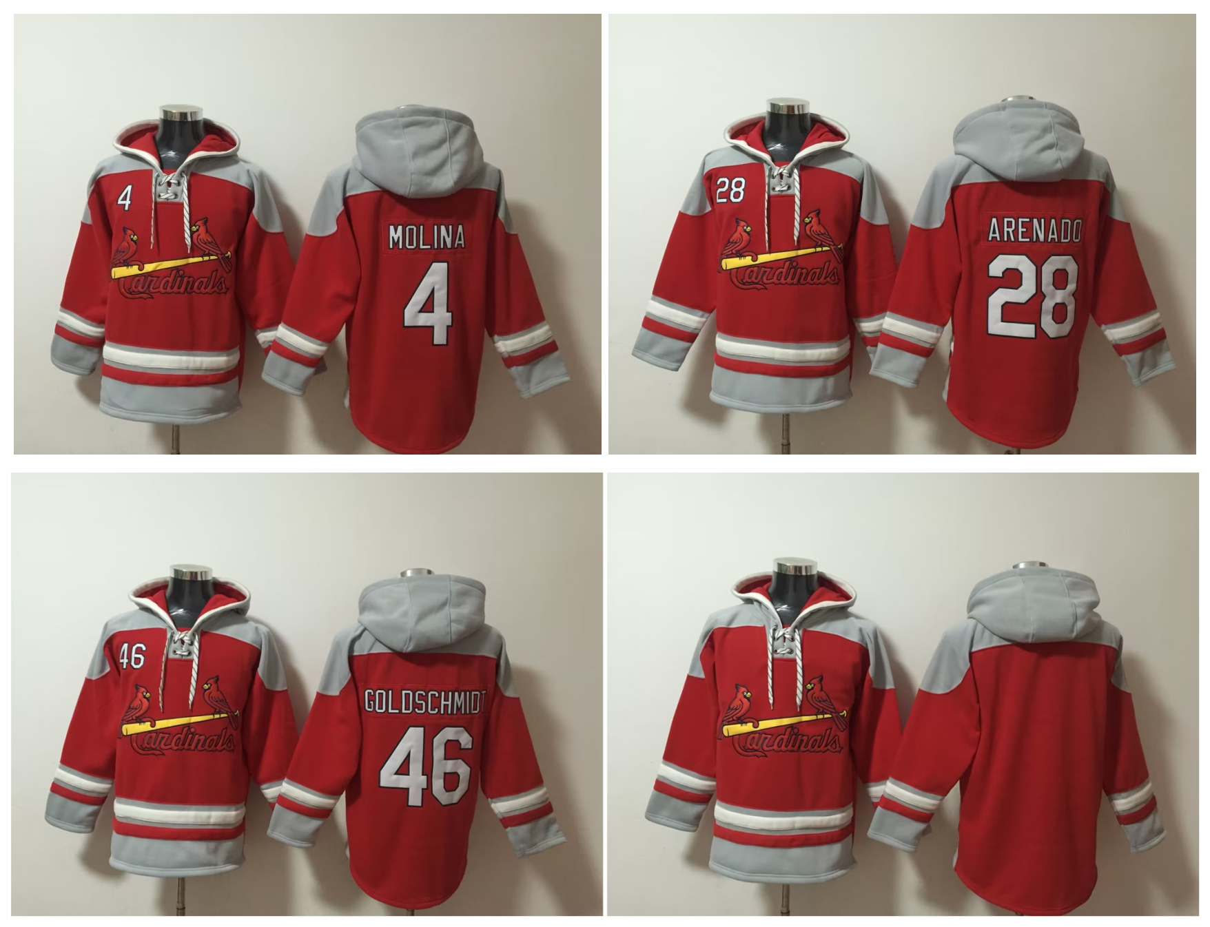 

St. Cardinal Old Time Baseball Jerseys Yadier Molina Paul Goldschmidt Nolan Arenado Hoodie Pullover Sports Sweatshirts Winter Jacket Red Size -XXXL, As pic