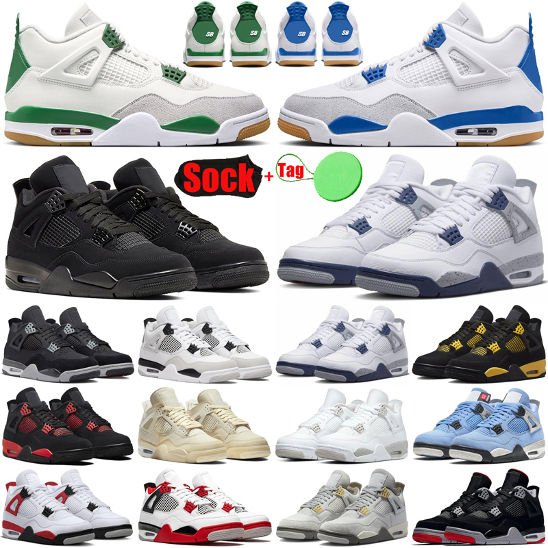 

Pine Green sb 4 4s basketball shoes for men women Sapphire University Blue Seafoam Military Black cats Canvas Red Thunder mens trainers sneakers discount, #11 lightning
