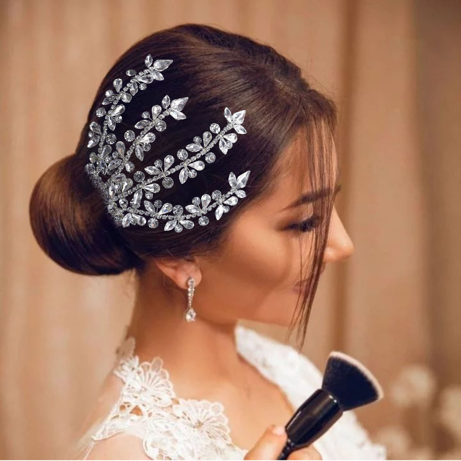 

Headpieces For Wedding Bridal Bridesmaid Silver Handmade Rhinestone Hair Combs Headband Luxury Hair Accessories Fascinators Tiara