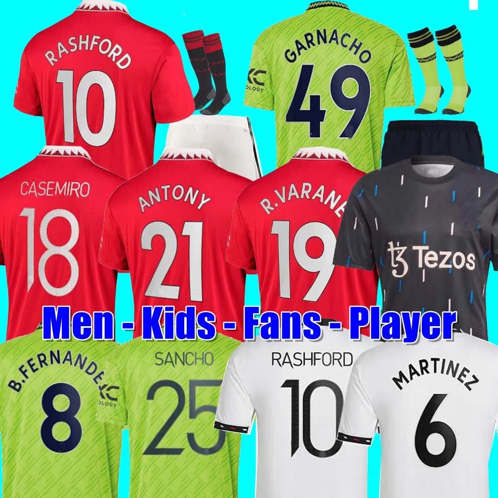 

SANCHO 22 23 soccer jerseys Antony Martinez RASHFORD Casemiro Eriksen 2023 2024 football shirt fans player MARTIAL B. FERNANDES men kids kit uniforms, 22 23 home kids