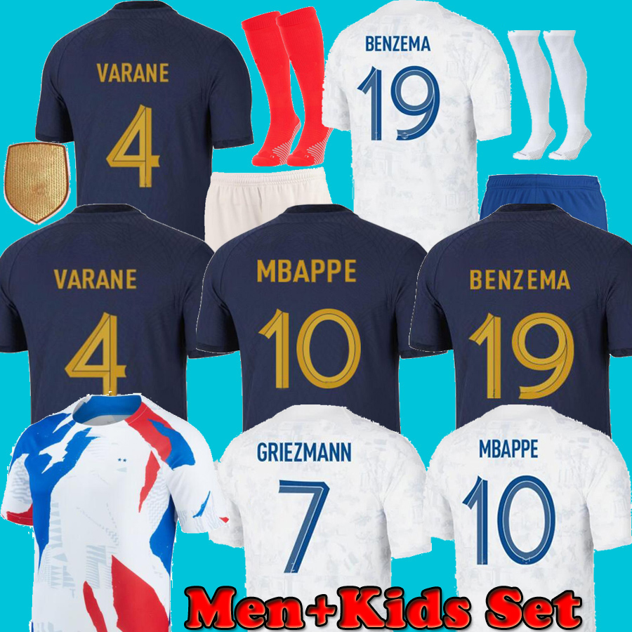 

Maillots de football French soccer jersey 2023 BENZEMA MBAPPE GRIEZMANN 22 23 Francia Men Kids KIMPEMBE FEKIR maillot women shirt hommes Kante VARANE 2022 jerseys, Kids french home