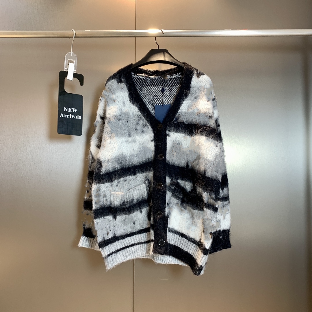 Fashion Designer Sweaters Women Mohair Letter Cardigan-image-778261776