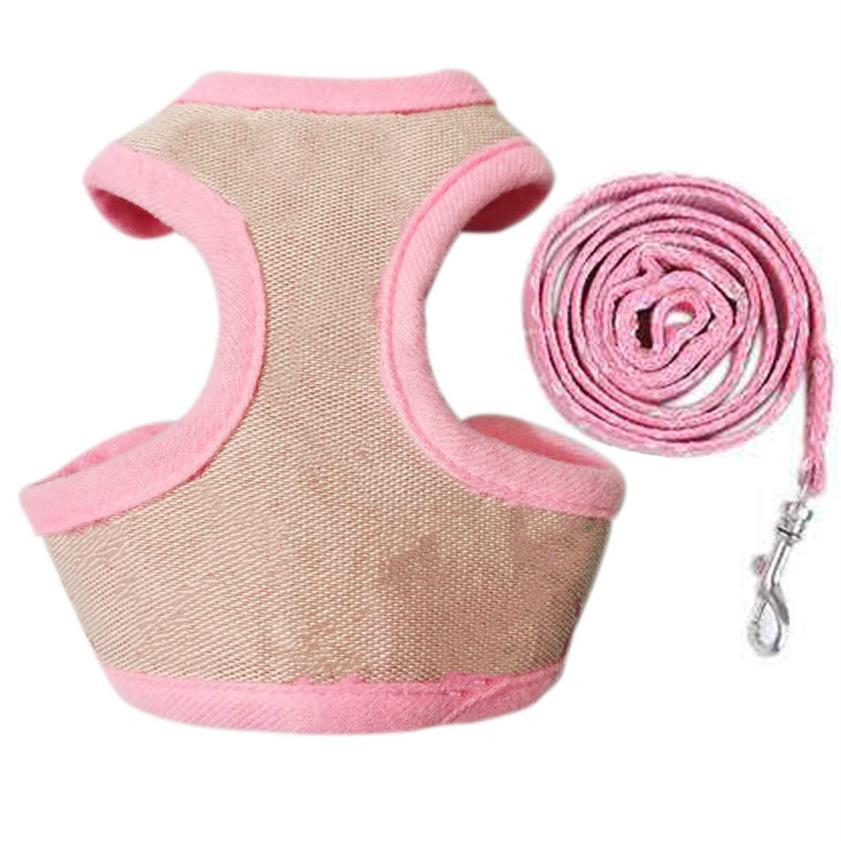

Mesh Vest Dog Harness Leash Set for Small Medium Dogs Fashion Print Designer Dog Harnesses French Bulldog Pug Leading Rope A206 20278l