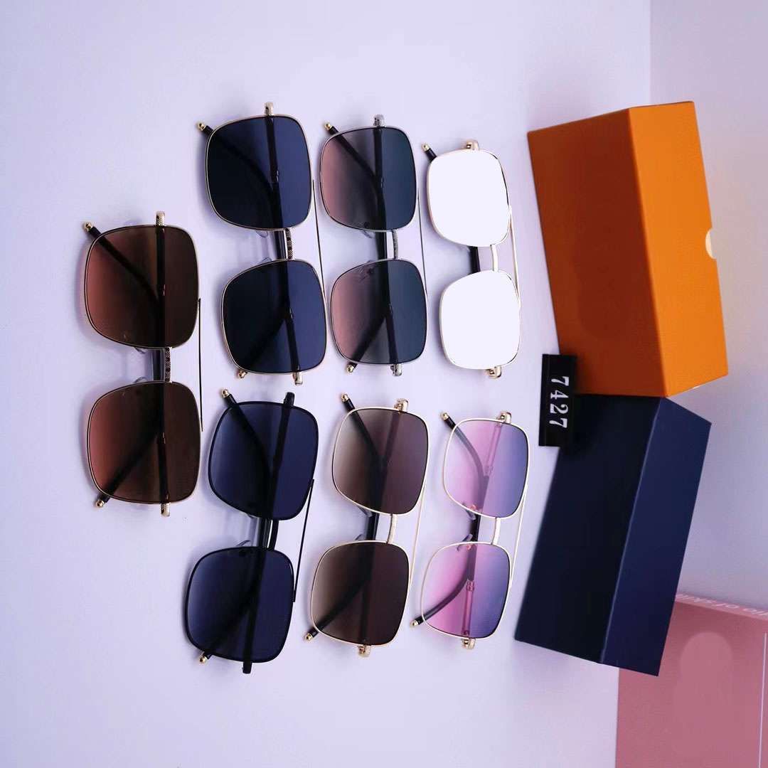 

Luxury Designer Eyeglasses Square Trendy Women's Sunscreen Foreign Temperament Polarized UV Proof Strong Light Ultra Light Glasses with Box