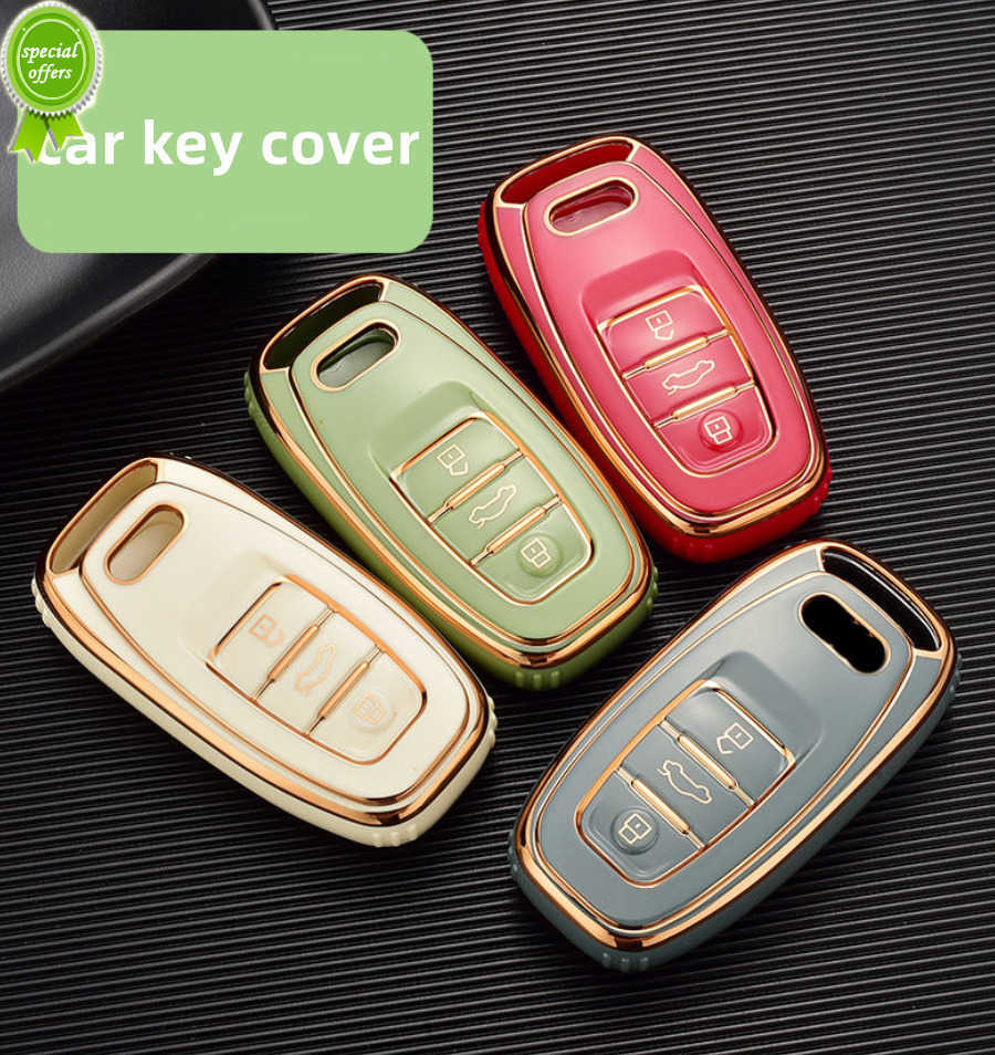 

New TPU 6D Plating Car Remote Smart Key Cover Case For Audi A1 A3 A4 A5 A6 A7 A8 Quattro Q3 Q5 Q7 Auto Protector Holder Accessories, Green