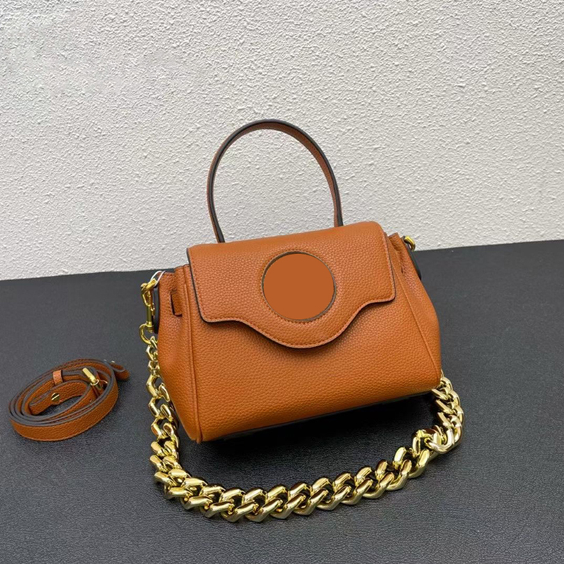 

genuine leather Lamedusa designer bag high quality handbags Removable shoulder strap handbags lady shoulder bag luxury purse Crude gold chain crossbody bags, White