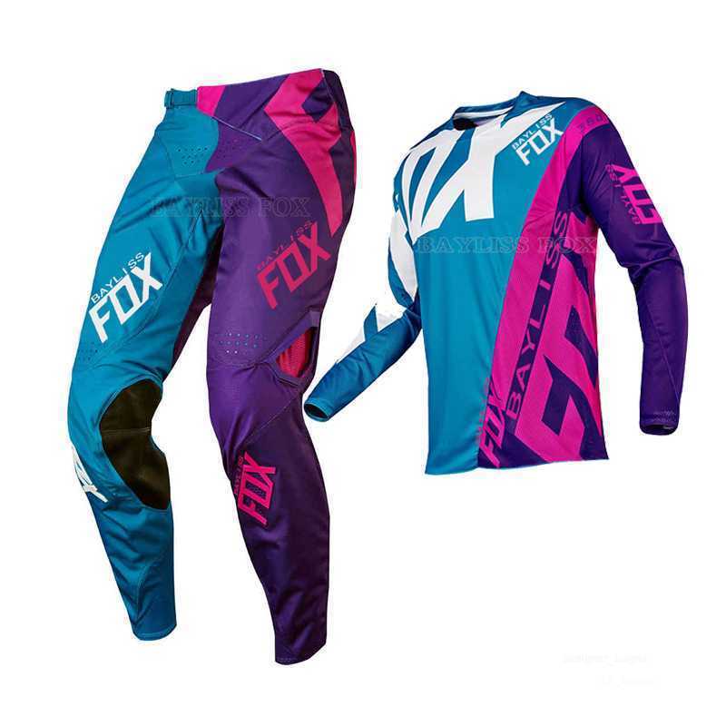 

Men's Tracksuits Bayliss FOX Suit Mx 360 Teal Blue Pink Motocross Jersey Pants Combo Outfit Riding Motorcycle Gear Set Dirt Kits Mens Woman, Beige