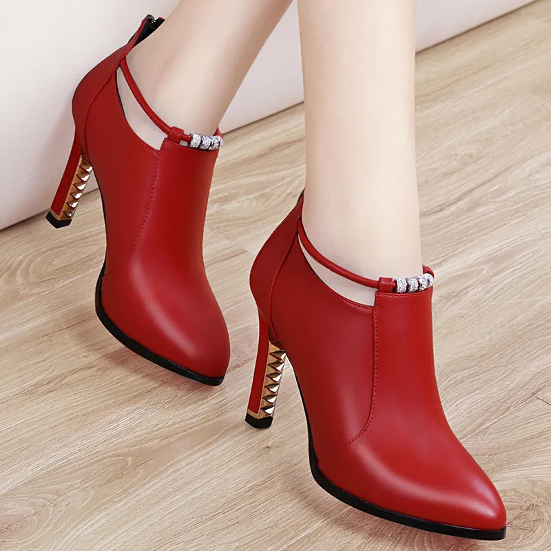

High quality high heels, women's thin heels, women's shoes, 2023 new trendy internet red single shoes, women's Korean leather shoes, red wedding shoes