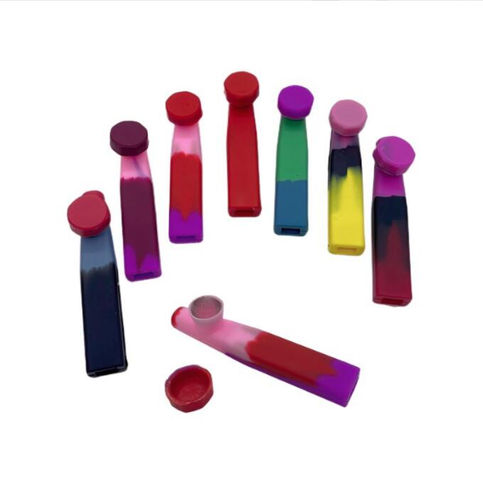 

camouflage colors silicone pipe package smoking tobacco hand Spoon Cigarette Pipes Mesh Oil Rig Drip Tips