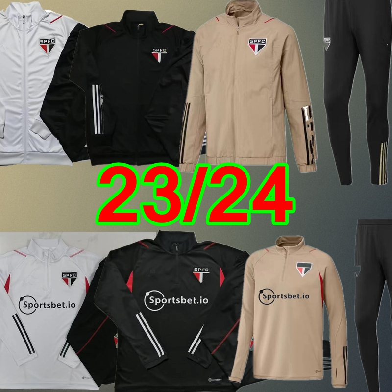 

23 24 Sao Paulo soccer jerseys 2023 2024 DANI ALVES men women Adult kids Kits Uniforms Luciano Igor Gomes Pablo camisa tracksuit jacket full zipper football suit