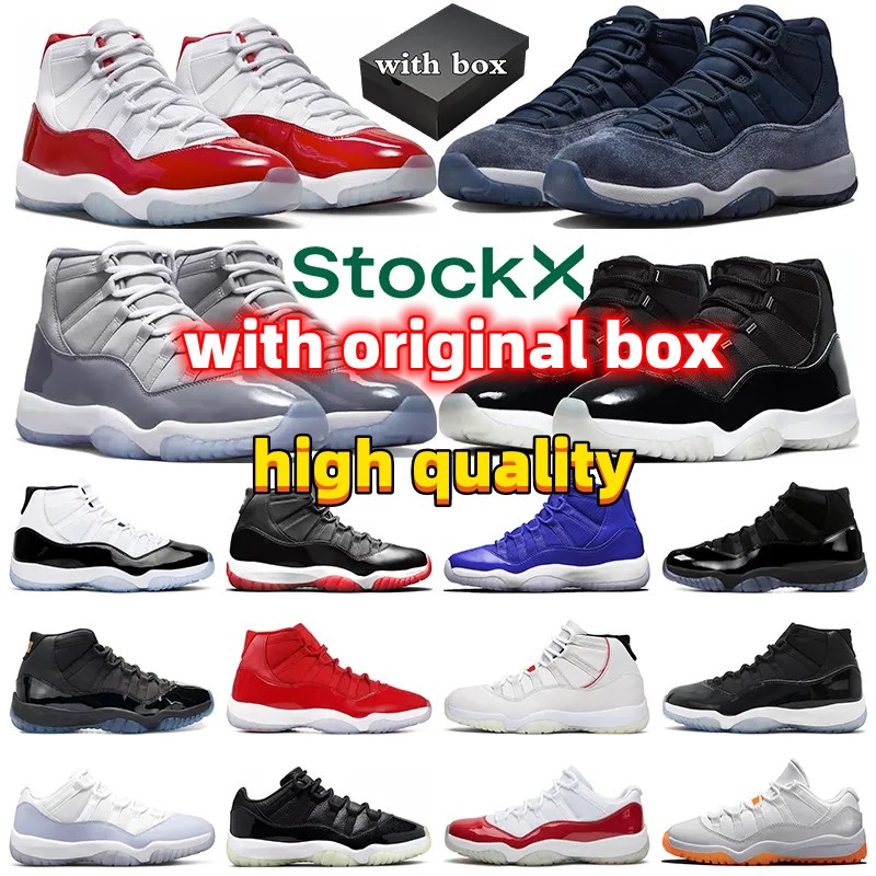 

with box 11 cherry jorden 11s Basketball Shoes Men Women Midnight Navy Runinng Trainers Pure Violet Cool Grey Cap and Gown Bred jumpman 11 sports sneakers outdoor shoe, 10