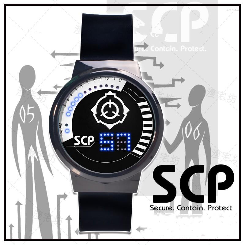 

Wristwatches Special Containment Procedures Casual Watch SCP Foundation Display LED Backlight Watches For Men