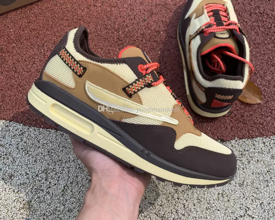 

2023 basketball Shoes Authentic Boots TS x Cactus Jack Baroque Brown Lemon Drop Wheat Chile Red Low versatile running Luxury design Sneakers ship with box