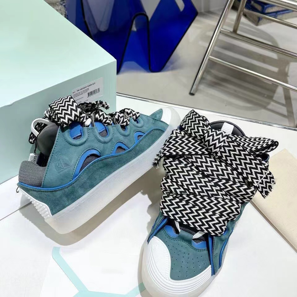 

Mesh Designer Women Couple Bread Shoes Style German Training Curb Sneaker Mens Womens Calfskin Shoe Rubber Lanvins High Top Sneakers Top Quality 18 Color WT7J