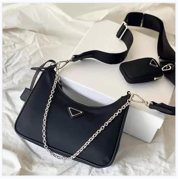 

High quality Fashion Shoulder Bags nylon Handbags wallet Designer women bags Cross body bag Hobo purse, Grey