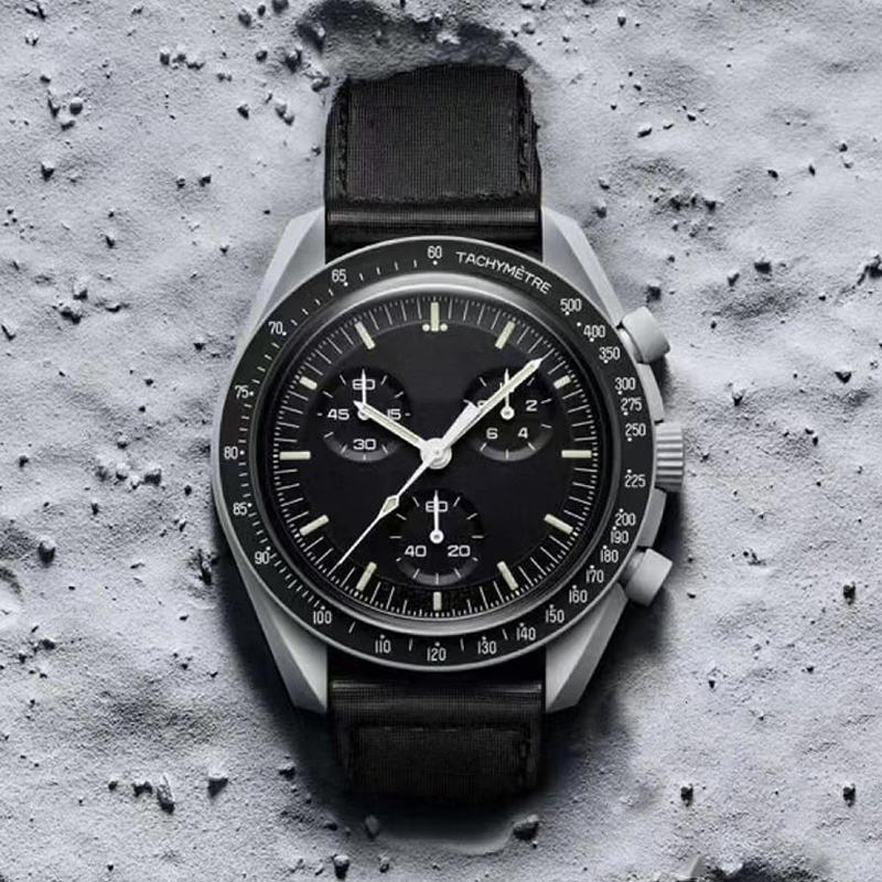 

Bioceramic Planet Moon Mens Watches Full Function Quarz Chronograph Watch Mission To Mercury 42mm Nylon Luxury Watch Wristwatches moonswatch Moonshine Gold, Jupiter
