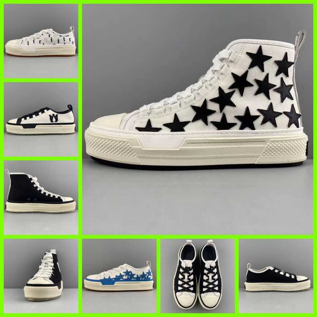 

2023 New Dress Shoes Fashion Brand Arrivals amirs Star Same Men's High top Canvas Casual Shoes Black Round toe Size 38-45