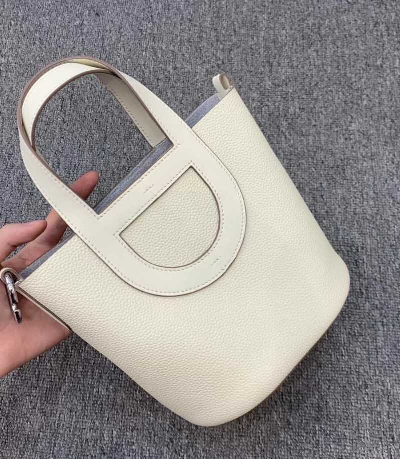 

Designer Luxury Top Layer Cowhide Pig Nose Vegetable Basket Bucket Women's Genuine Crossbody Bag Soft Leather ToteP5PPGVGO Picotin, Black (with liner and shoulder strap)