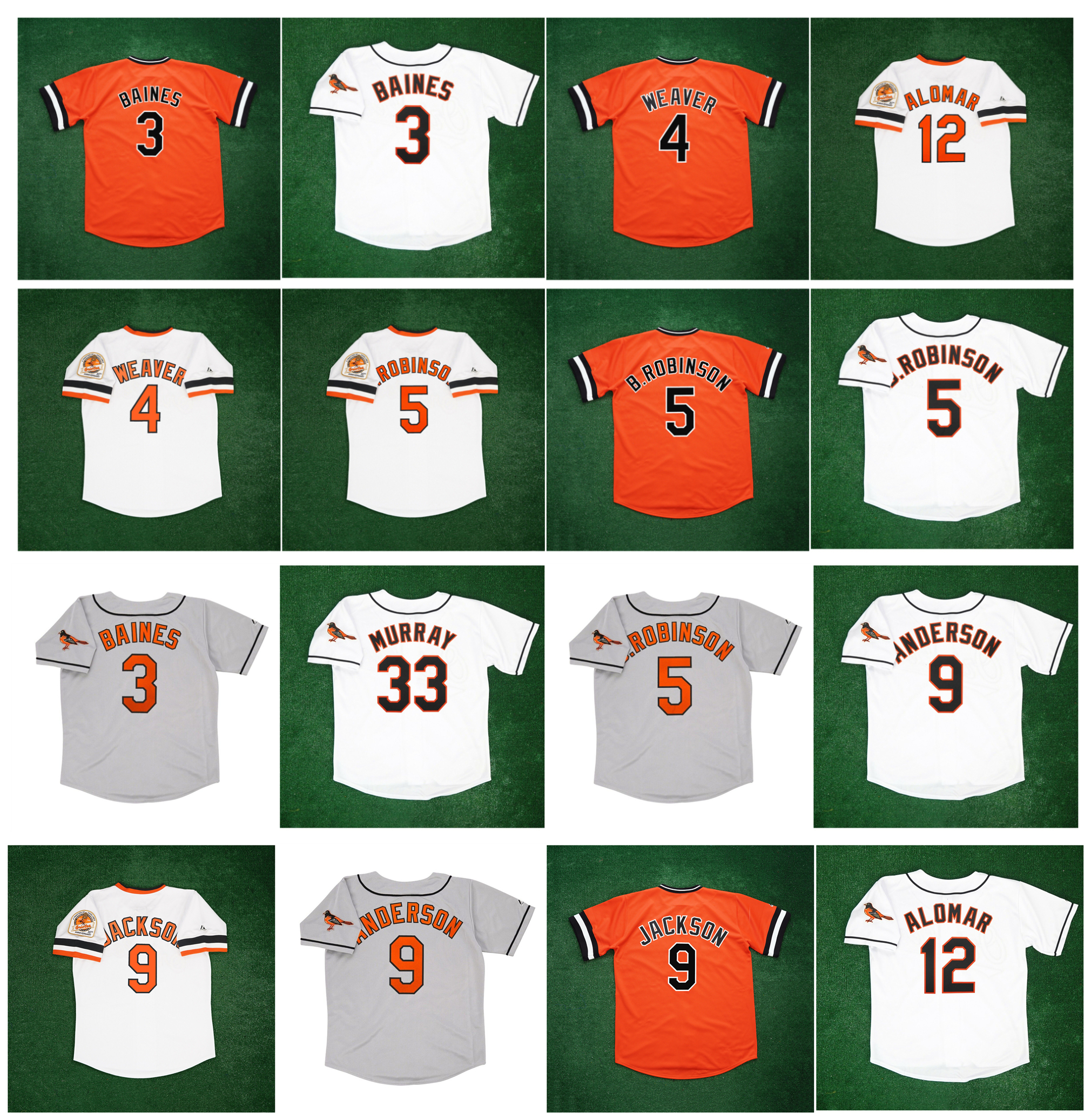 

Orioles Brooks Robinson Baltimores Baseball Jersey Harold Baines Earl Weaver Brady Anderson Reggie Jackson Roberto Alomar Home Road Men 30th Anniv Jersey Size S-4XL, As pic