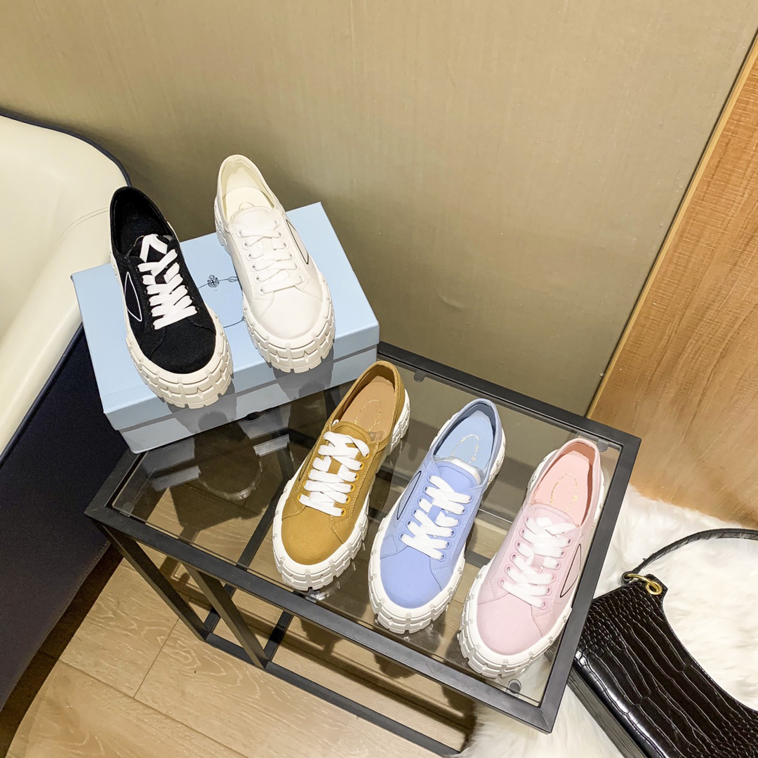 

Double Wheel Women Casual Shoes Designer Womens Platform Canvas Sneakers Nylon gabardine sneaker Luxury pink black white hight increasing Fashion Trainers