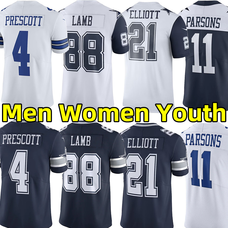 

Custom Football Jerseys 88 CeeDee Lamb 4 Dak Prescott Jersey 11 Micah Parsons 21 Ezekiel Elliott 7 Trevon Diggs Vander Esch Sean Lee Lawrence Emmitt, Youth color 5