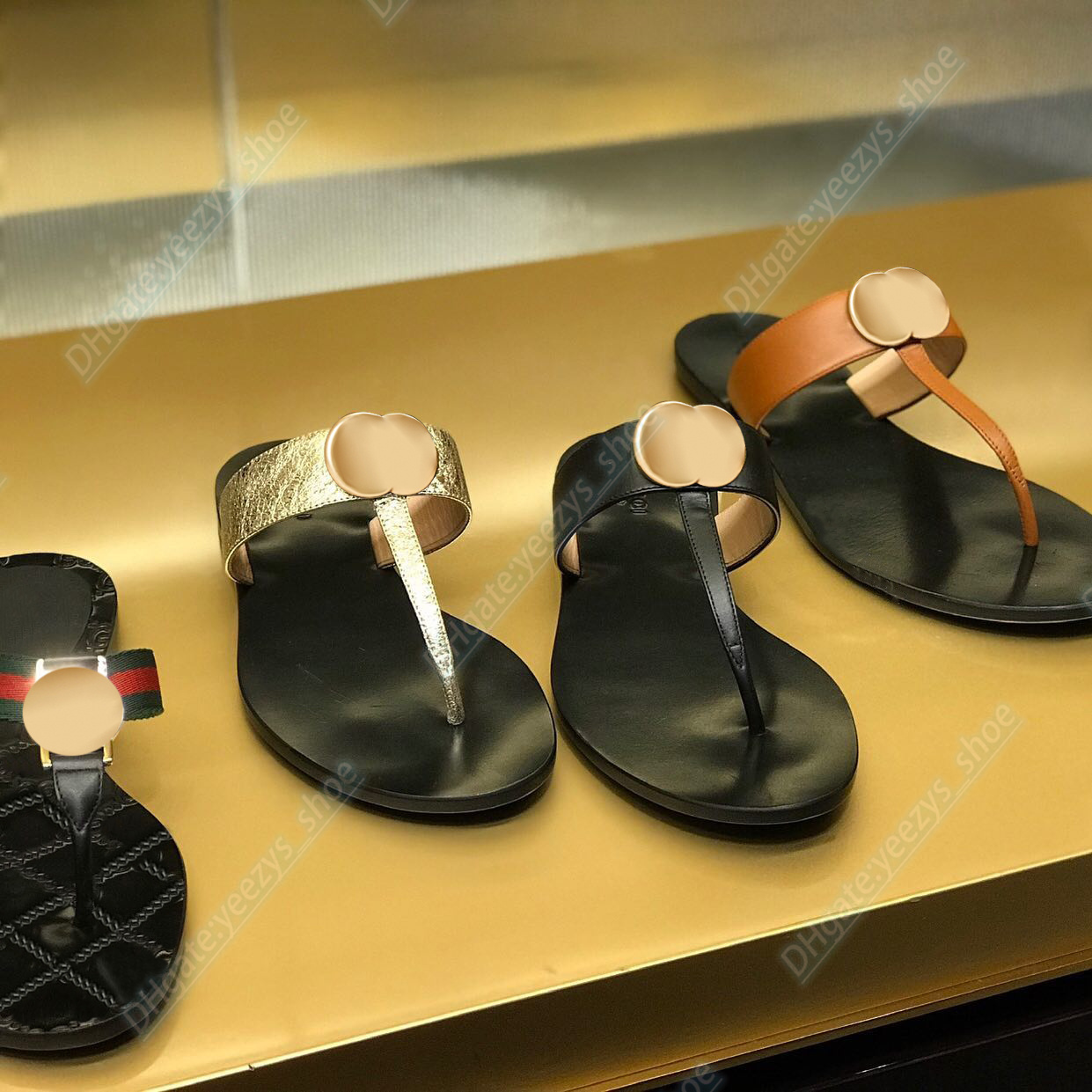 

luxury designer men women slipper PVC rubber leather flip flops Summer Outdoor Beach classic black Sandal, #6