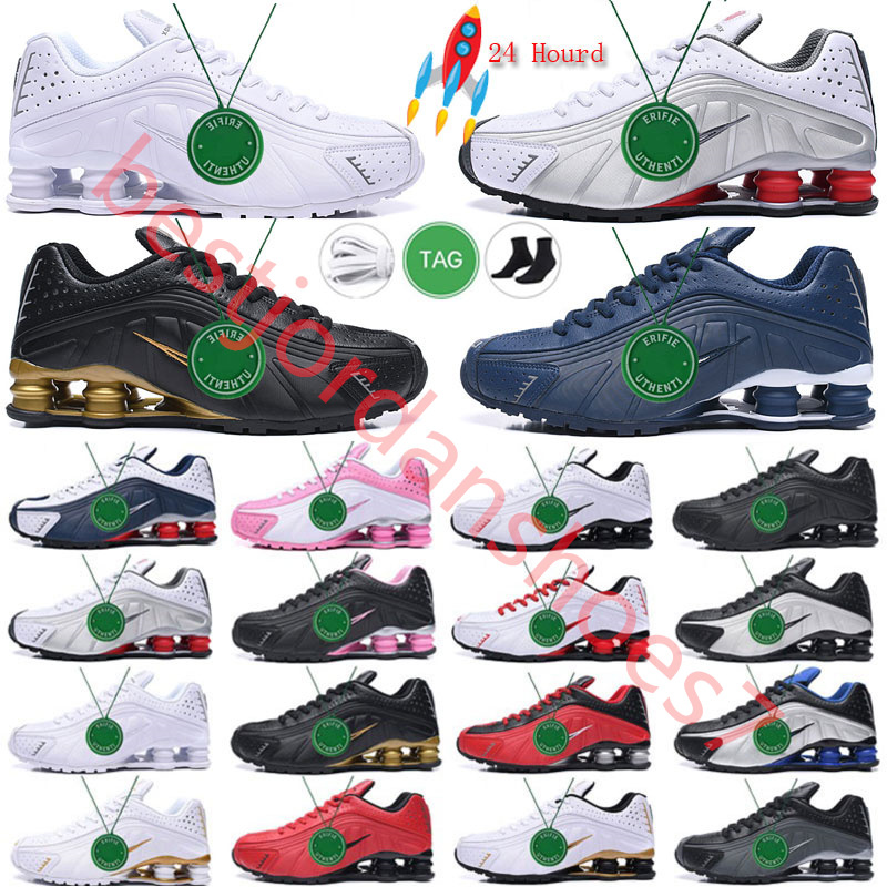 

shox 809 Avenive OZ R4 301 shoes Metallic Hematite shoxs running Mens Black Matte white green Metallic Silver Racer trainers sports sneakers outdoor, Color#19