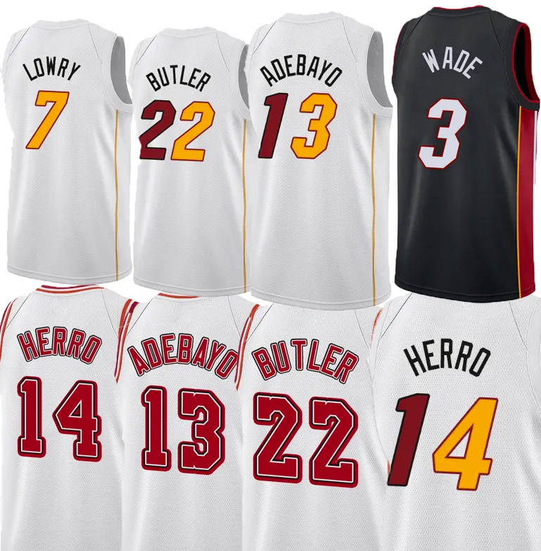 

Men Basketball Jerseys Jimmy 22 Butler Tyler 14 Herro Dwyane Wade Bam Adebayo Duncan Robinson Victor Kyle 7 Lowry Oladipo Max Strus Gabe-Vincent Jersey, Beige