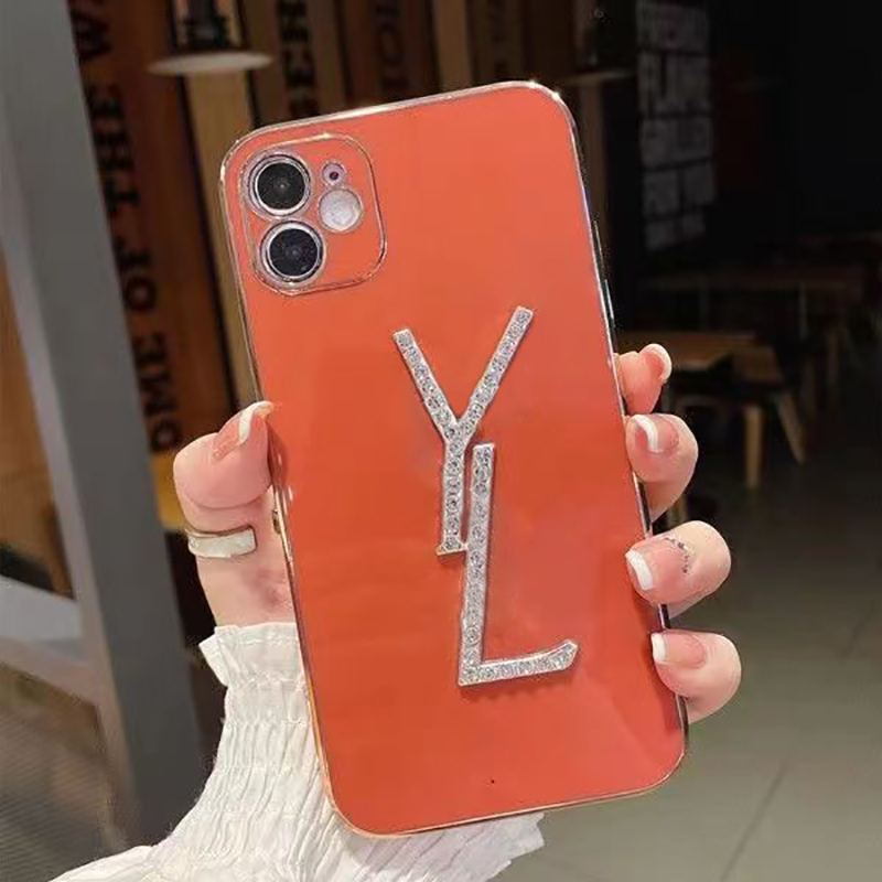 

Designer iphone case luxury phone case for 7p 8p xs xr xsmax 11pro 11promax 12 12pro 12promax 13 13pro 13promax 14 14Pro 14promax fashion electroplated letter style, Orange