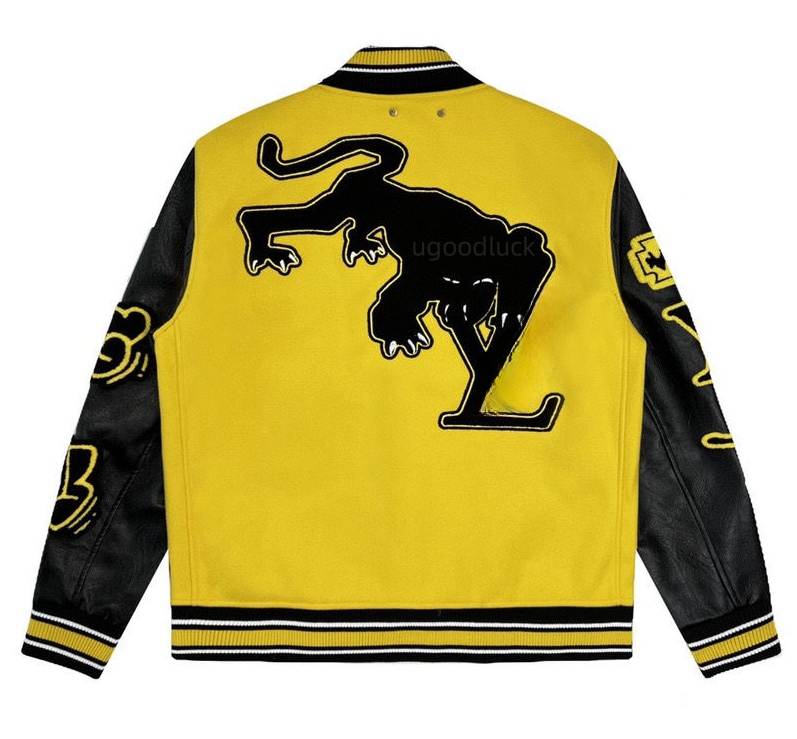 Jacket Mens jackets designerBaseball Varsity Bomber Leather Flocking Embroidered Coat Unifor