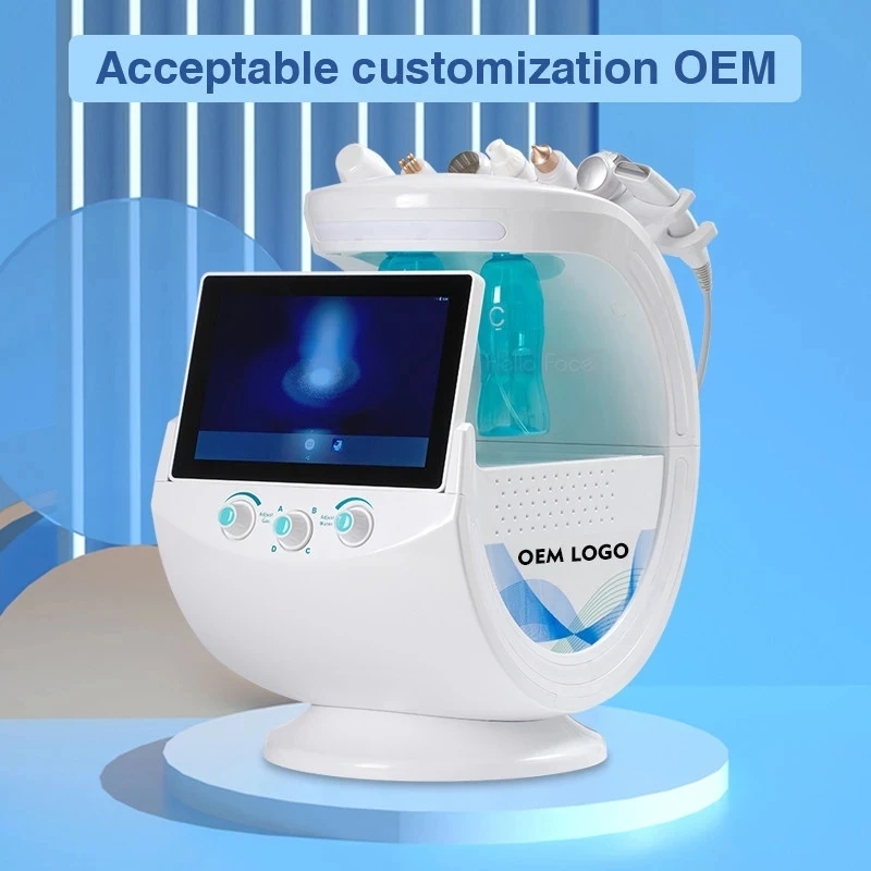 

7 in 1 Smart Ice Cleaning Tools Accessories Blue Plus Oxygen Hydra facial Machine Facial Bubble Machine Second Generation Salon Anti-aging Beauty Machine