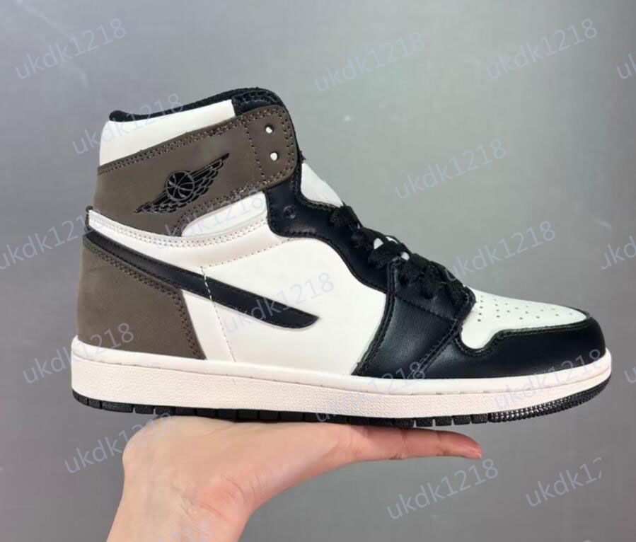 

Basketball Shoes Jumpman Air 1 High OG Dark Mocha Sail Black Outdoor Men Women Sports Sneakers 555088-105, Army green