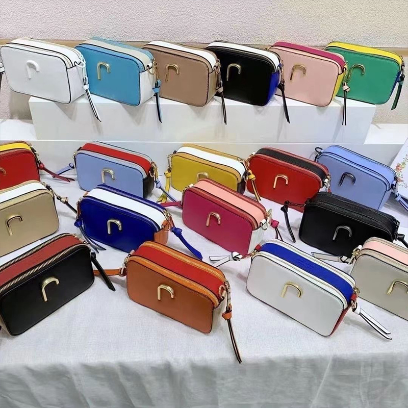 

Marc Shoulder Bags Designer Snapshot Small Camera Style Bag Leather Women Bags Dual Top Zip Closure Crossbody Womens Removable Adjustable Jaco Webbing Strap Purse