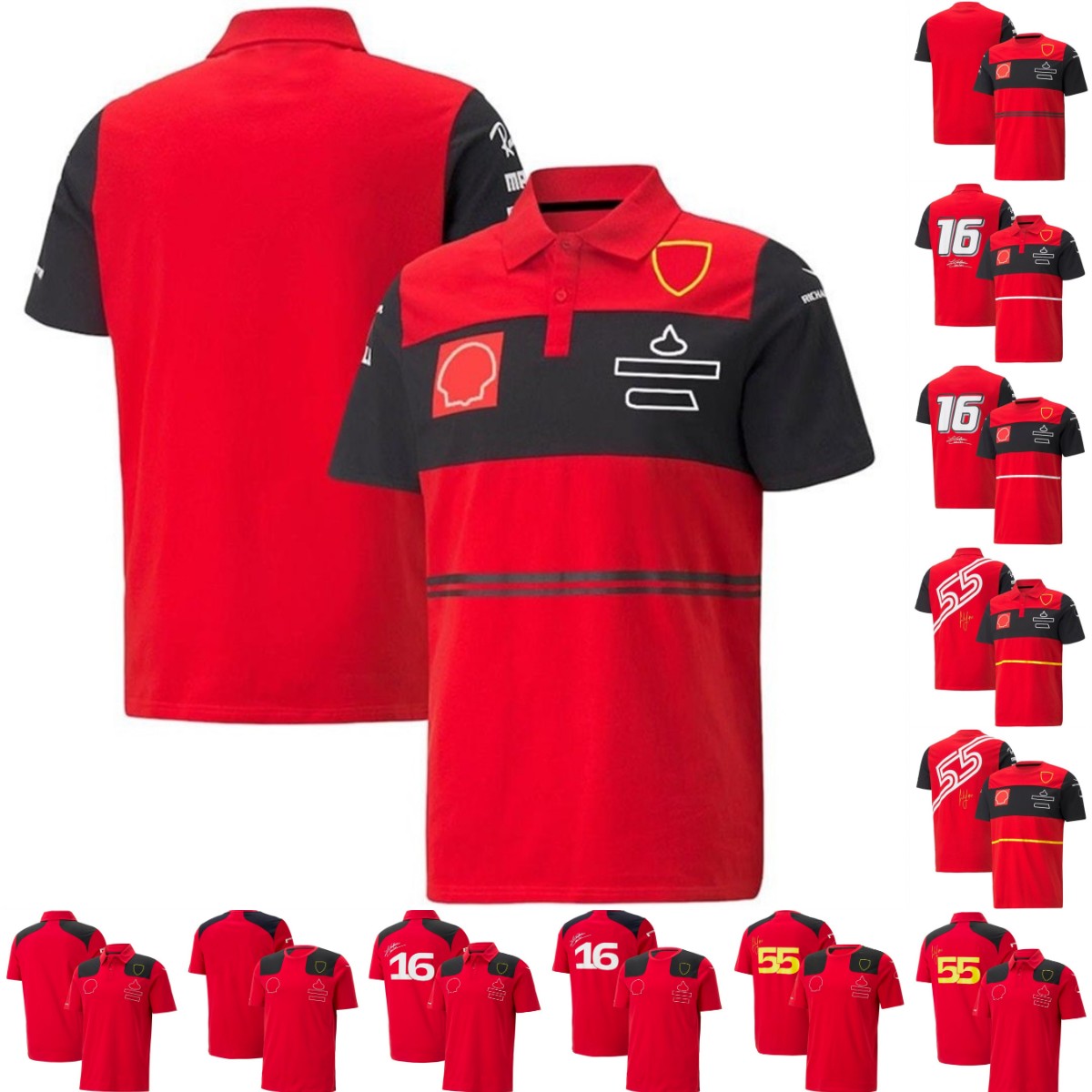 

2022-2023 Formula 1 Red Team T-shirt F1 Racing Men's T-shirt Fans Casual Brand Polo Shirts Summer Car Logo Jersey Shirts Custom
