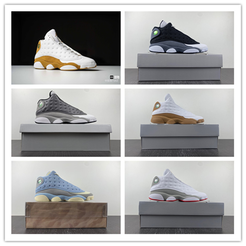 

Basketball Shoes Top 13 13s Wheat Wolf Grey Black Flint SOLEFLY New Version Reproduced in 2023, D14 court purple 36-47