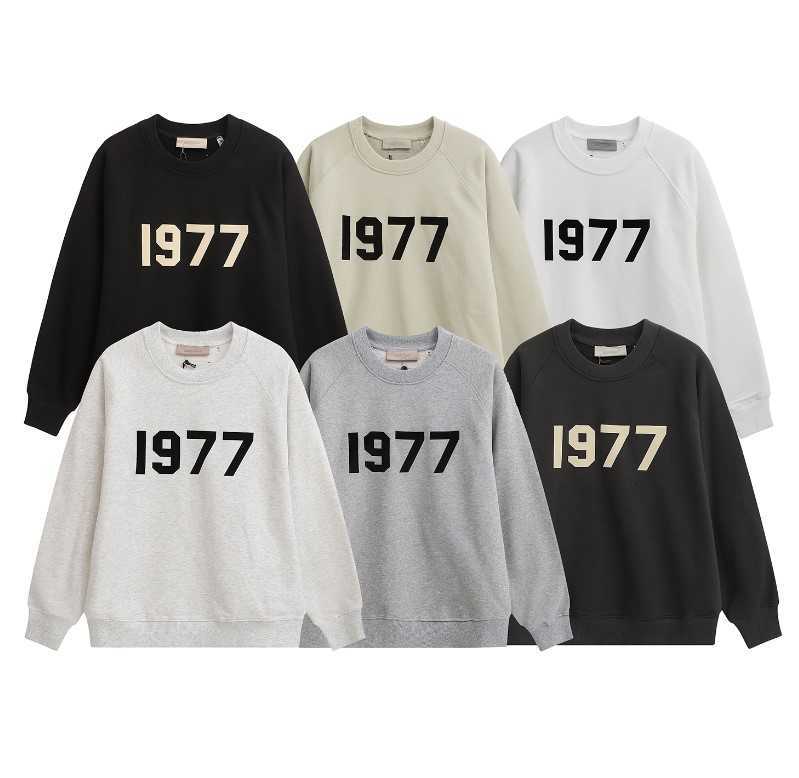

Ess Hoodie Sweatshirts Designer Clothing Fears of God Early Autumn High Street Fashion Brand Fog Essen Season 8 Flocking 1977 Thin Sweater Loose for Mens Womens, Shipping fee