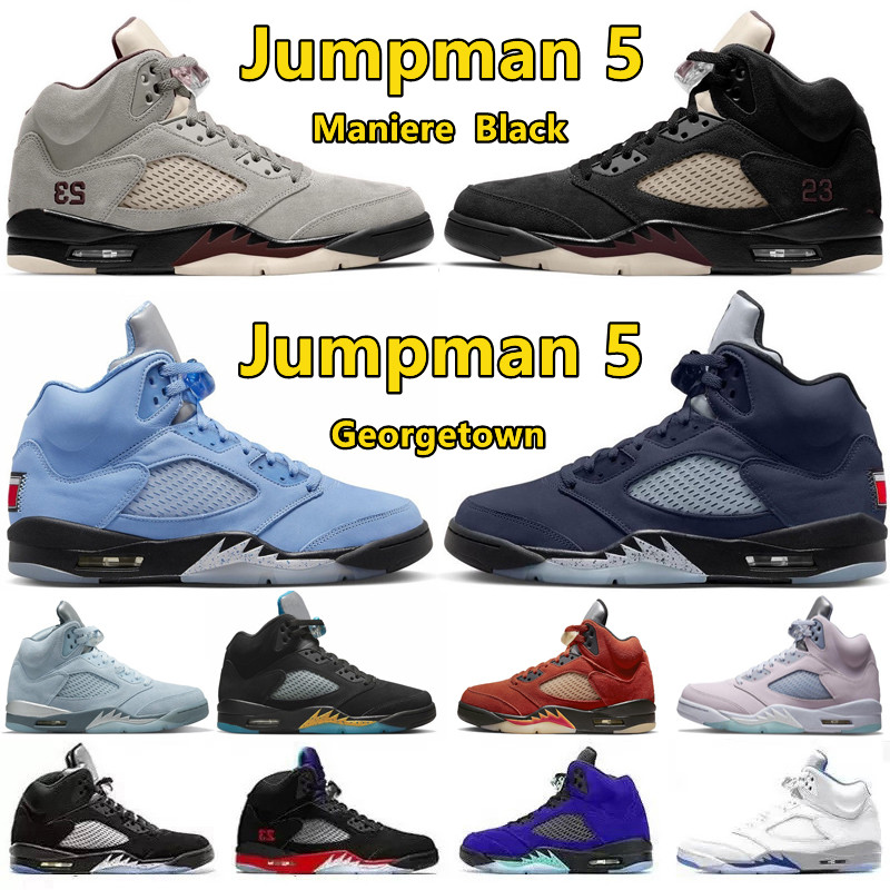 

Jumpman 5 5s Mens Basketball Shoes A Ma Maniere x Black Light Bone Georgetown Easter University Blue Bluebird Aqua Crimson Bliss Men Trainers Sports Sneakers, Color#39