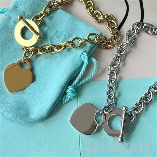 

Guban link womens chain love shape designer necklace heart tag unique creative carving letters wedding plated gold bracelets couples not fade ZB009 E23