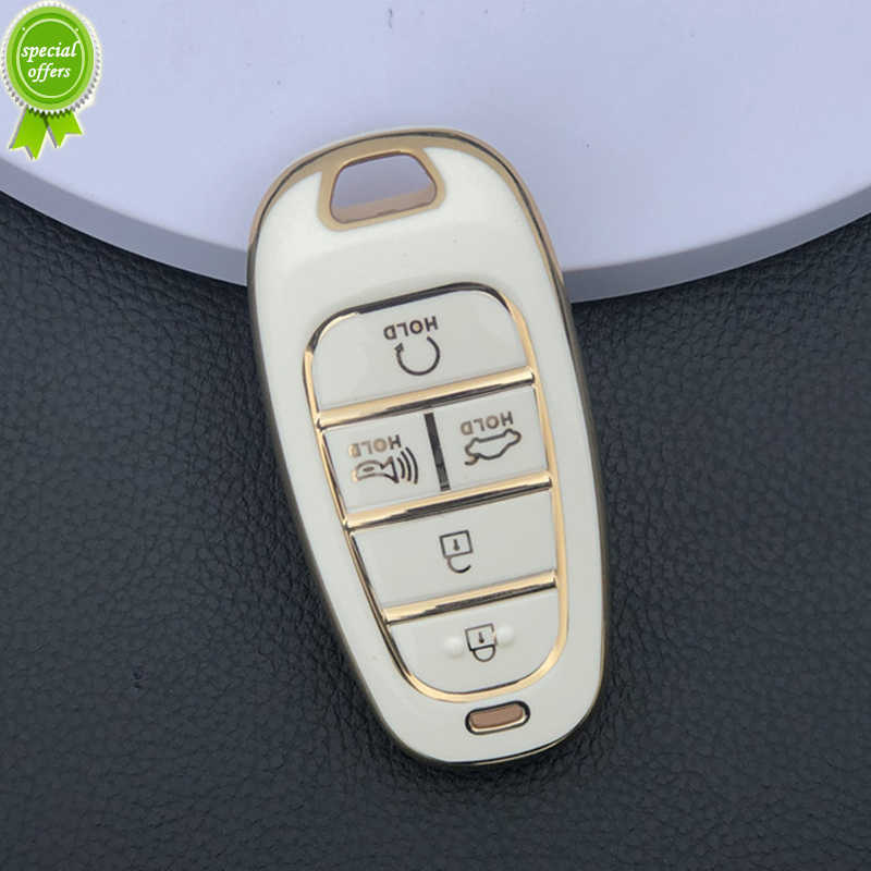 

New TPU Car Key Cover Shell for Hyundai Santa Fe Tucson 2022 NEXO NX4 Atos Solaris Prime 2021 5 4 Button Premium Key Case Fob, Green