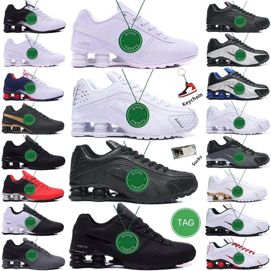

2023 shox tl r4 mens running shoes triple black white metallic silver chaussures shoxs deliver oz nz 802 809 university red sneakers trainers zapatillas sports shoe, With box
