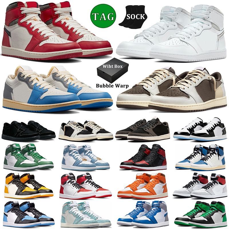 

With Box jumpman 1 1s basketball shoes Black Phantom Lost And Found Reverse Mocha Fragment Neutral Grey White Cement mens trainers women outdoor sports sneakers, 13