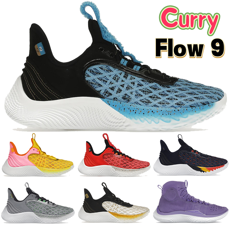 

Top mens basketball shoes Curry Flow 9 4 Flotro Sesame Street Cookie Monster Big Bird Oscar Close It Out Vivid Lilac We Believe fashion men sports sneakers trainers, Warp the game day