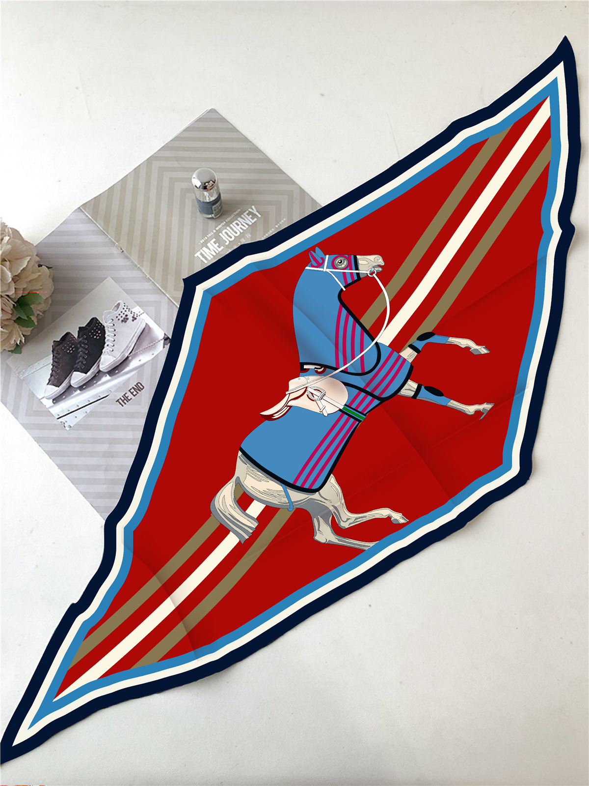 

scarf for women Diamond Silk Scarf Women Luxury Brand Horse Head Printed Small Scarf Headscarf Foulard Fashion Shawls Scarves Women