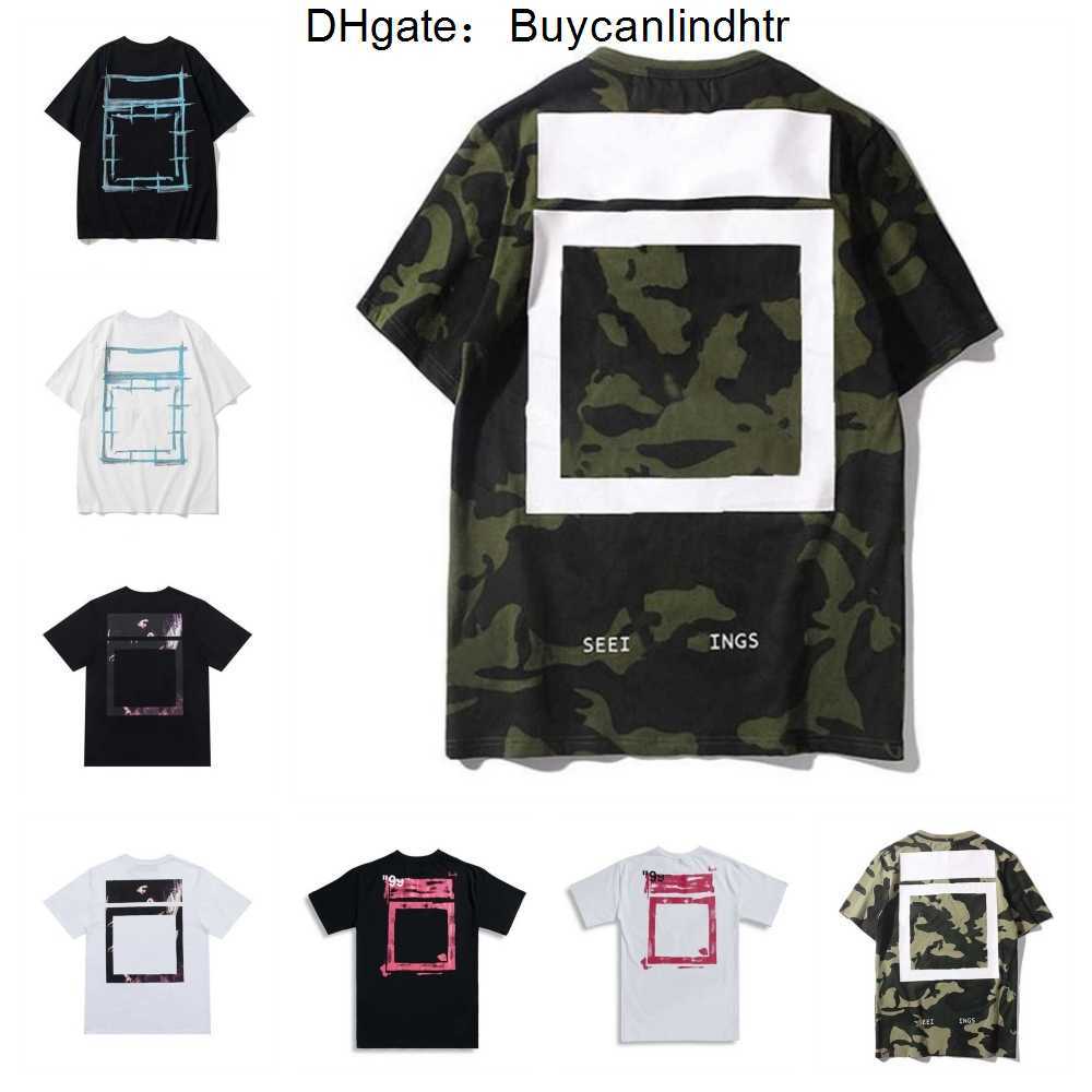 

T-Shirts Off T-shirts Men's Offs White Irregular Arrow Summer Finger Loose Casual Short Sleeve T-shirt for Men and Women Printed Letter x on the Back