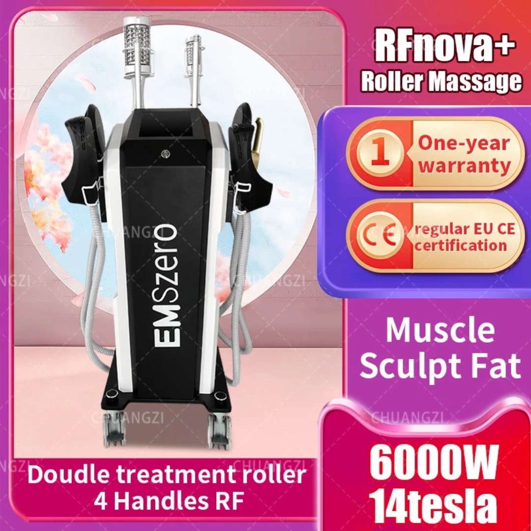 

New Emszero DLS-EMSlim neo Nova 14 Tesla hi-emt machine with stimulation radio frequency handles option Roller Massage Beauty machine