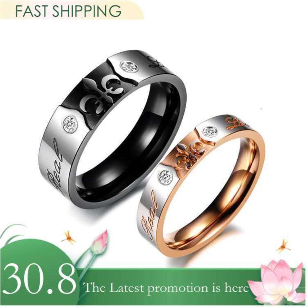 Bagues en or DHgate Bague chromée Bague en acier inoxydable explosive pour auberges Couple de coeur en titane incolore avec accessoires Sharp Profit PTTL