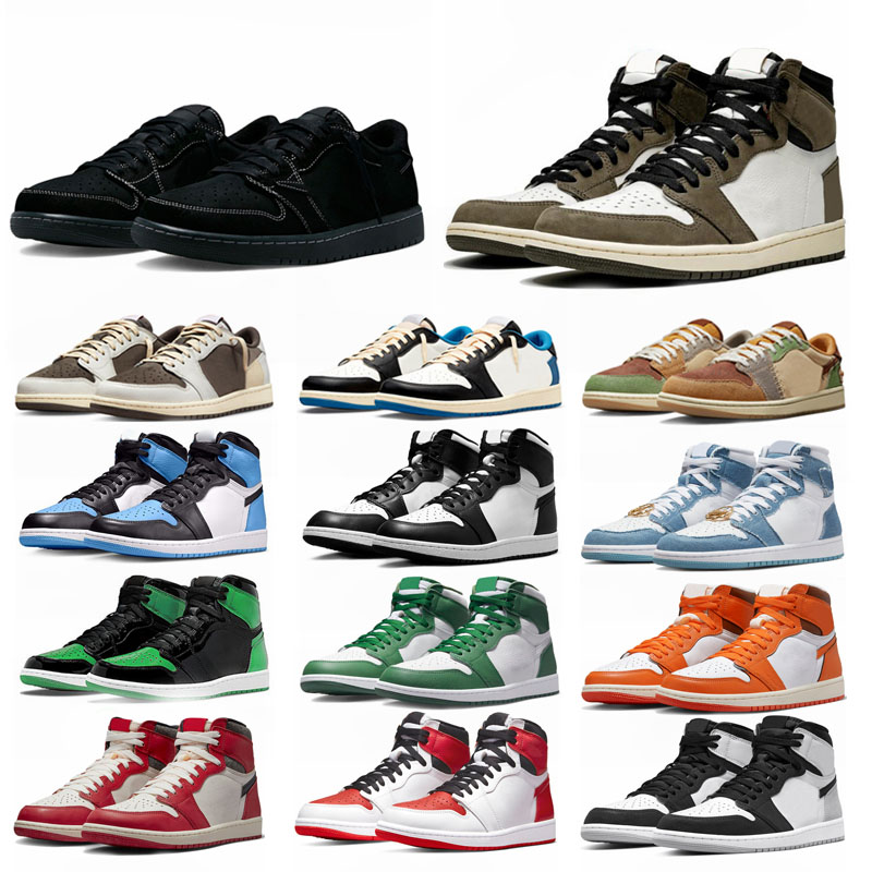 

Jumpman 1 Men Basketball Shoes University Blue Leather Hyper Royal Smoke Grey 1s Chicago Red Dark Mocha OG Digital Pink walking Outdoor trainers Sneakers Size 36-47, Number 21